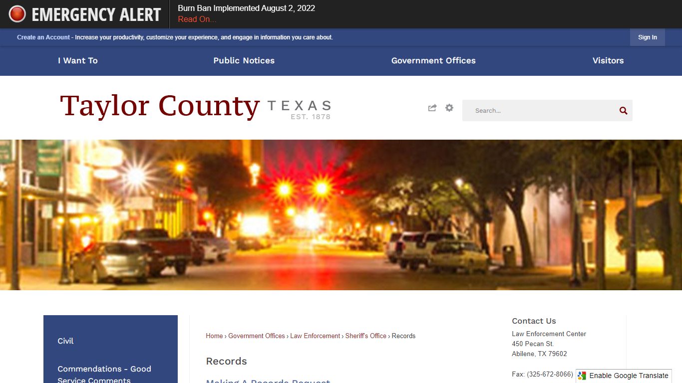 Records | Taylor County, TX - Official Website